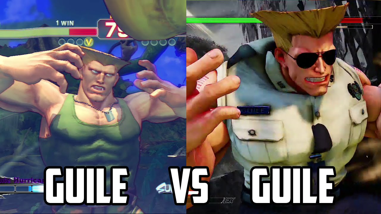 Guile: Side by Side + Sonic Boom comparison [SF4/SF5]